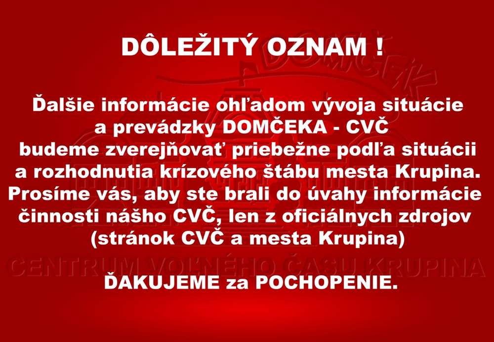 oznam na mesto