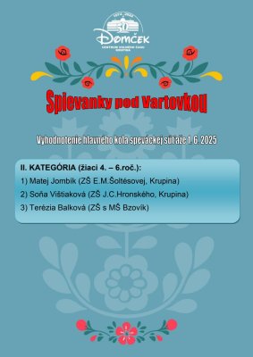 Spievanky pod Vartovkou 2025 45. ročník speváckej súťaže ľudových piesni